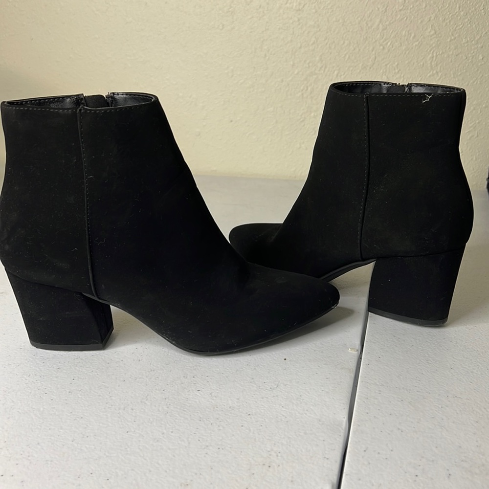 Lightly used suede black booties